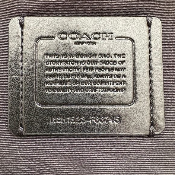 Coach Surrey Carryall Black Satchel w/ Ostrich Embossed Teal Leather Handles - Picture 2 of 15